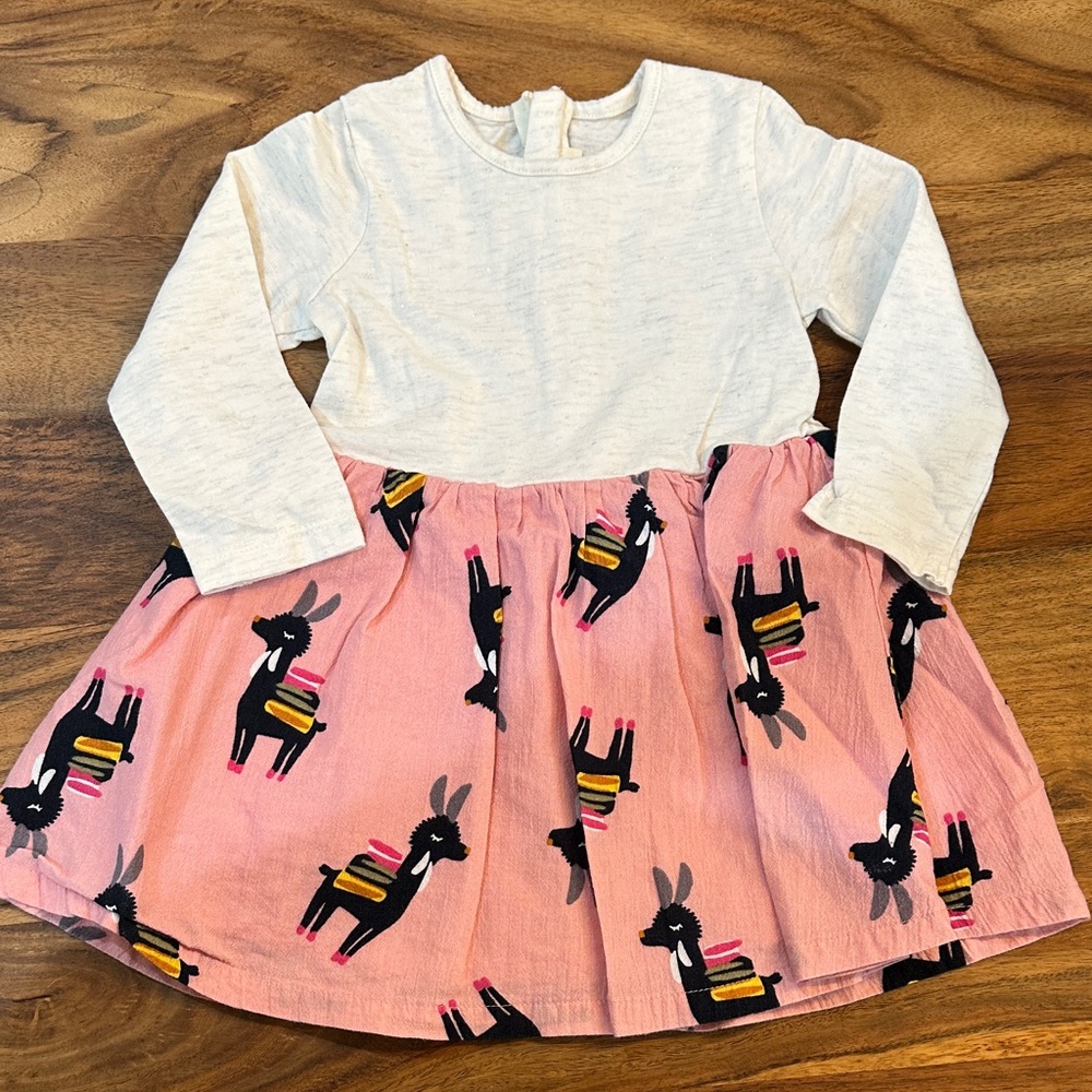 Catimini White and Pink Llama Dress